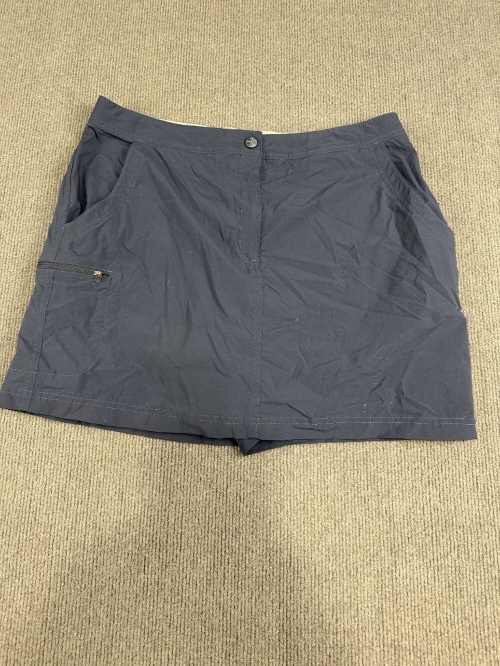 L.L. Bean Womens Navy Skort Zippered Pocket Size 12 Regular